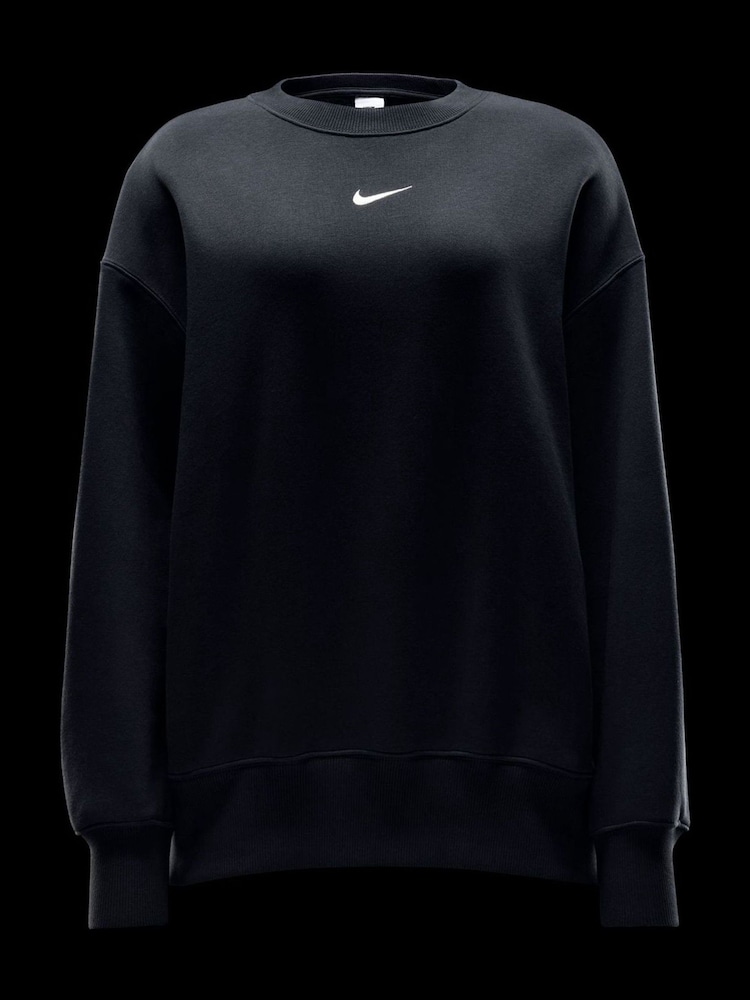 Nike Black Oversized Mini Swoosh Sweatshirt - Image 6 of 7