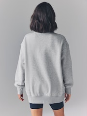 Nike Dark Grey Heather Oversized Mini Swoosh Sweatshirt - Image 2 of 4