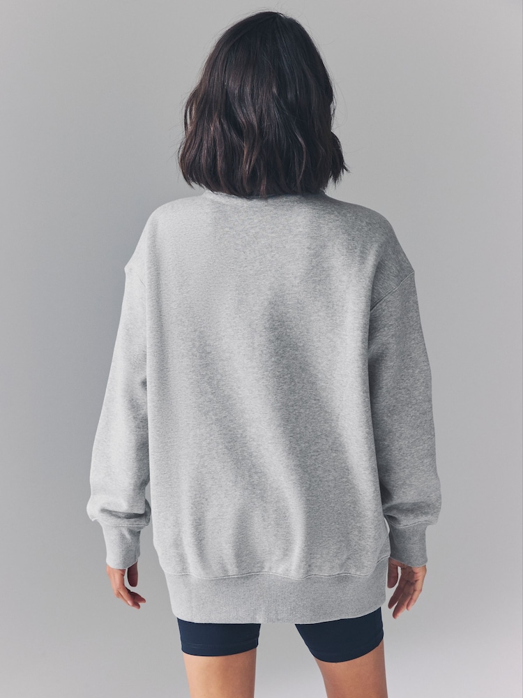 Nike Dark Grey Heather Oversized Mini Swoosh Sweatshirt - Image 2 of 4