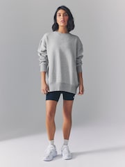 Nike Dark Grey Heather Oversized Mini Swoosh Sweatshirt - Image 3 of 4