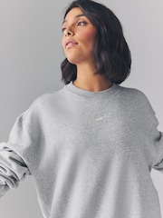 Nike Dark Grey Heather Oversized Mini Swoosh Sweatshirt - Image 4 of 4