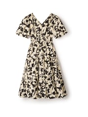 Another Sunday Tiered Midi Dress With Puff Sleeves in Orange - Image 4 of 5