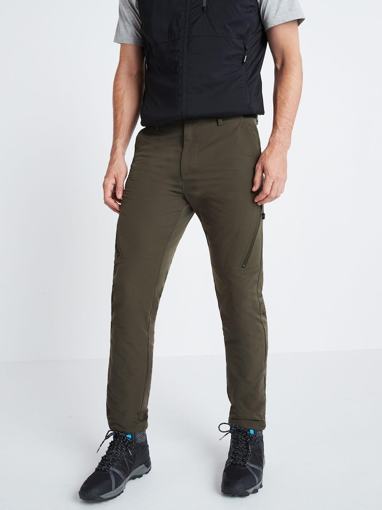 Khaki Green Slim Fit Shower Resistant Duratrek Walking Trousers - Image 1 of 8