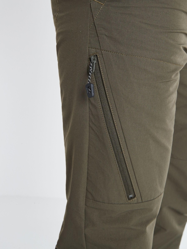 Khaki Green Slim Fit Shower Resistant Duratrek Walking Trousers - Image 7 of 8