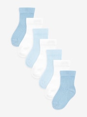 Weiß/Blau - Babysocken im 7er-Pack (0 M.–2 J.) - Bild 1 von 1