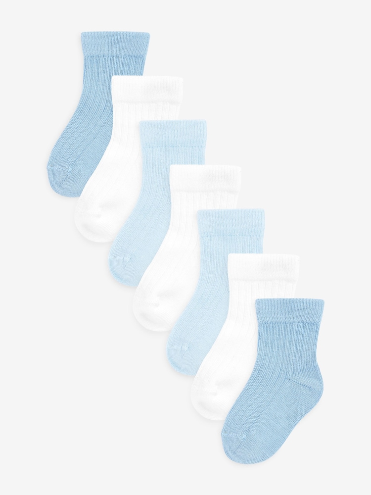 Weiß/Blau - Babysocken im 7er-Pack (0 M.–2 J.) - Bild 1 von 1