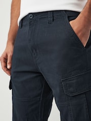 Bleu marine - Ajustement droit - Pantalon cargo stretch en coton - Image 5 de 7