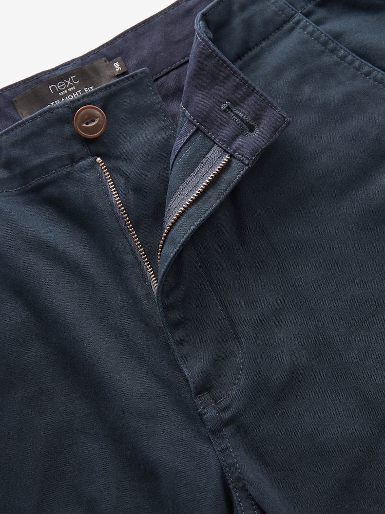 Bleu marine - Ajustement droit - Pantalon cargo stretch en coton - Image 7 of 7
