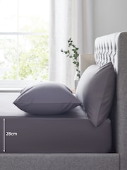 Charcoal Grey Easy Care Polycotton Fitted Sheet - Image 2 of 4