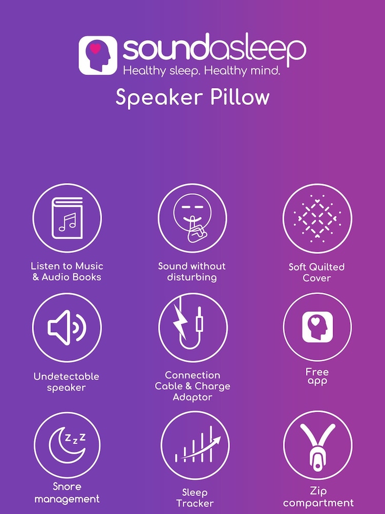 Silentnight Sound Asleep Wired Speaker Pillow - Image 9 of 9