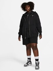 Nike Black/ Chrome Oversized Curve Zip Hoodie - Image 3 of 10