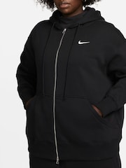 Nike Black/ Chrome Oversized Curve Zip Hoodie - Image 4 of 10