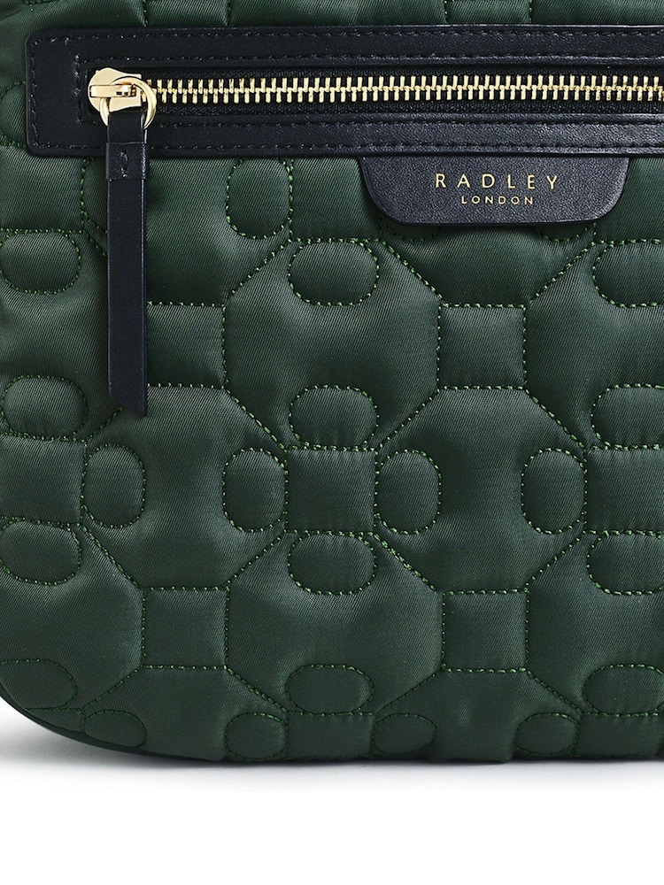 Radley London Green Finsbury Park Flower Quilt Medium Ziptop Backpack - Image 4 of 4