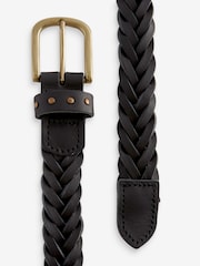 Black Plaited Leather Belt - Image 4 of 4