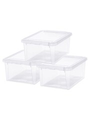 Orthex Set of 3 Clear 14L Clear Storage Boxes - Image 5 of 5