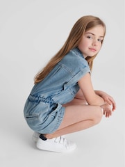 Reiss Mid Blue Denim Playsuit - Image 4 of 6