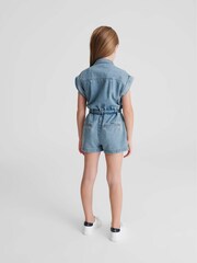 Reiss Mid Blue Denim Playsuit - Image 5 of 6