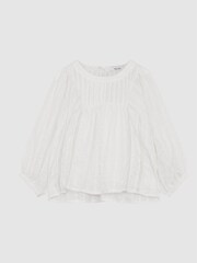 Reiss White Elle Jr Ladder Interest Blouse - Image 2 of 5