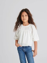 Reiss White Elle Jr Ladder Interest Blouse - Image 3 of 5