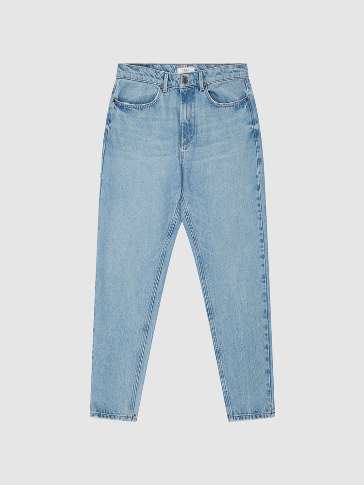 Reiss Blue Benedict Washed Cropped Jeans - Image 2 of 6 Reiss Blue Benedict Washed Cropped Jeans - Image 2 of 6