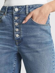 Reiss Pale Blue Bailey Regular High Rise Straight Leg Jeans - Image 4 of 5