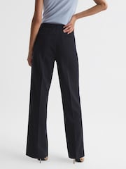 Reiss Navy Iria Wool Blend Wide Leg Suit Trousers - Image 5 of 6