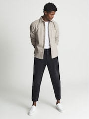 Reiss Black Daniel Washed Cropped Jeans - Image 1 of 6