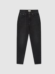 Reiss Black Daniel Washed Cropped Jeans - Image 2 of 6