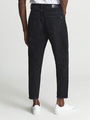 Reiss Black Daniel Washed Cropped Jeans - Image 5 of 6