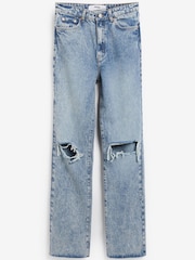Own. Mid Blue Ripped 90's Straight Leg Jeans - Image 5 of 5