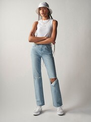 Bleach Blue Ripped - Own 90s Straight-Jeans - Bild 3 von 10
