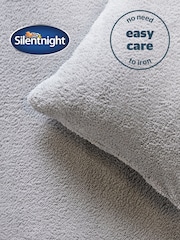 Silentnight Silver Borg Fleece Cosy Teddy Duvet Cover and Pillowcase Set - Image 4 of 6