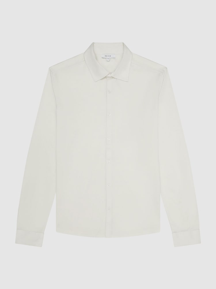Reiss Ecru Baron Mercerised Jersey Shirt - Image 2 of 7