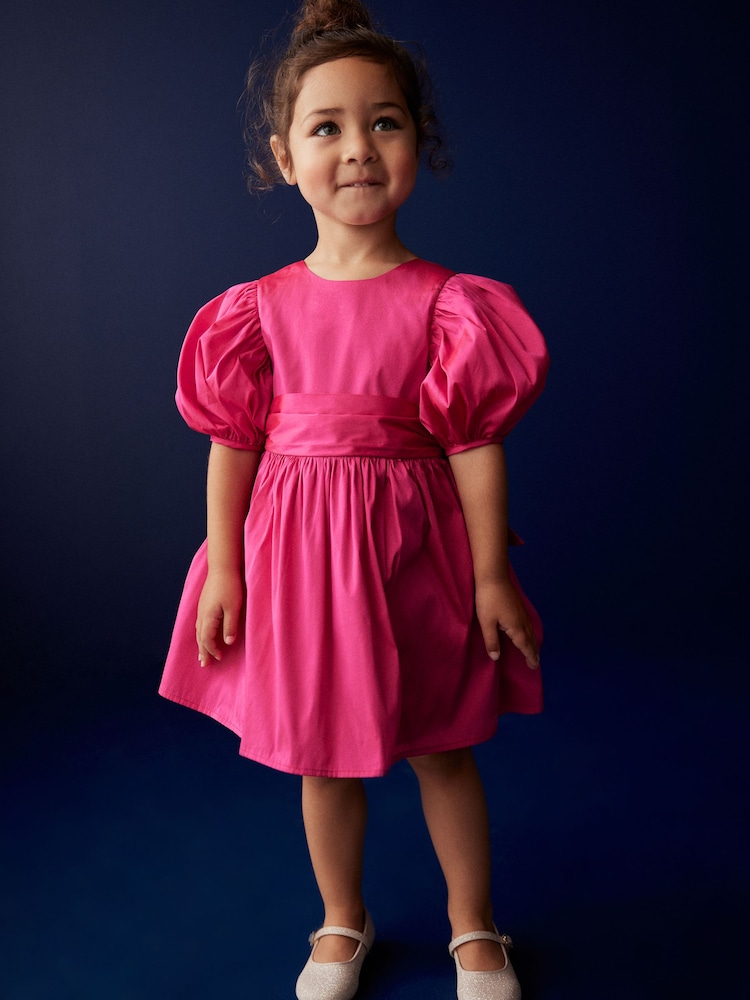 Fuchsia-Pink - Taffeta-Kleid mit Schleife für Blumenmädchen (3 Monate–8 Jahre) - Bild 2 von 7 Fuchsia-Pink - Taffeta-Kleid mit Schleife für Blumenmädchen (3 Monate–8 Jahre) - Bild 2 von 7