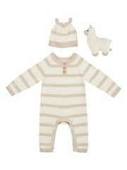 Ickle Bubba Cream Knitted Romper 100% Cotton Gift Set - Image 2 of 2