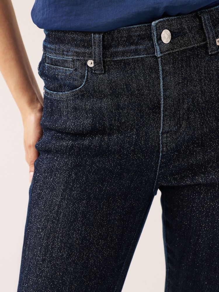 Inky Blue Glitter Skinny Jeans - Image 5 of 7