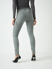 Sage Green Cargo Skinny Jeans - Image 3 of 6