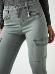 Sage Green Cargo Skinny Jeans - Image 4 of 6