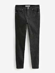 Black Glitter Skinny Jeans - Image 2 of 6