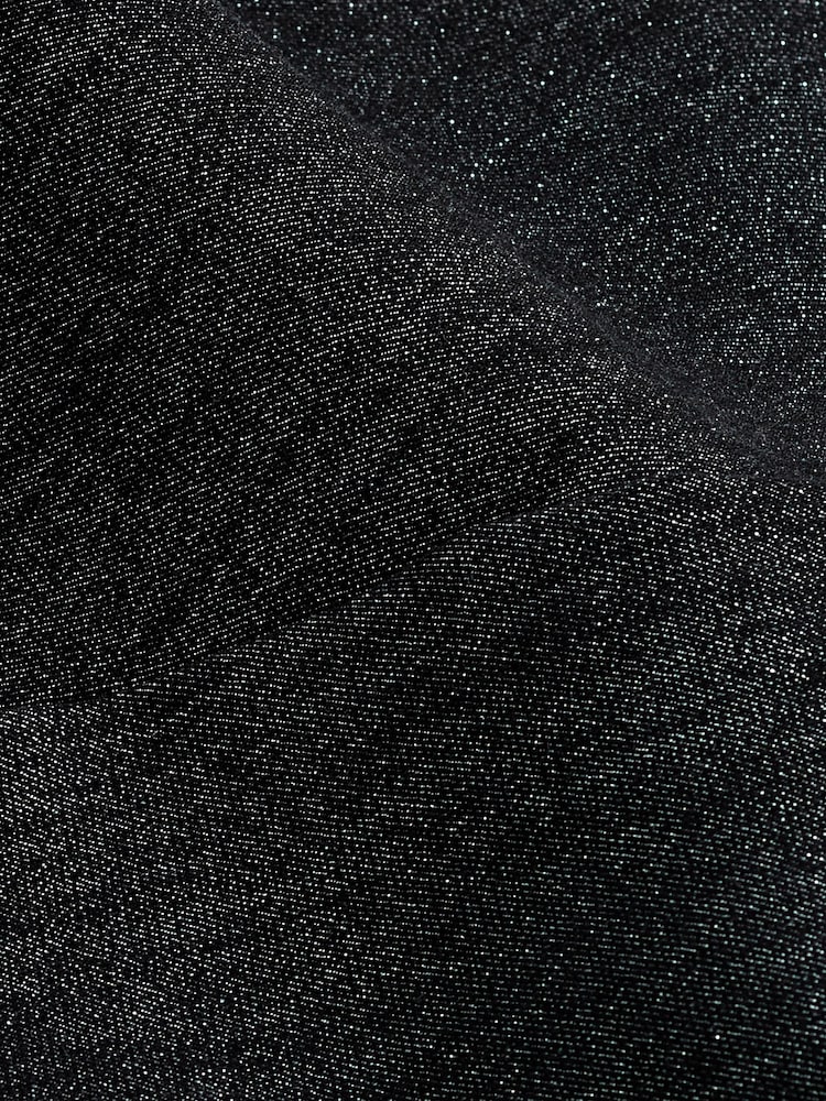 Black Glitter Skinny Jeans - Image 3 of 6