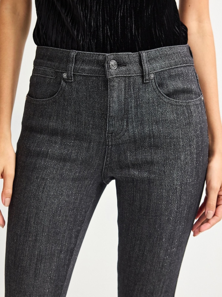 Black Glitter Skinny Jeans - Image 4 of 6