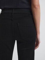 Reiss Black Beau Petite High Rise Skinny Flared Jeans - Image 4 of 7