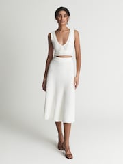 Reiss White Kit Lace Crop Top - Image 3 of 7