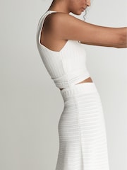 Reiss White Kit Lace Crop Top - Image 4 of 7