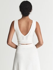Reiss White Kit Lace Crop Top - Image 5 of 7