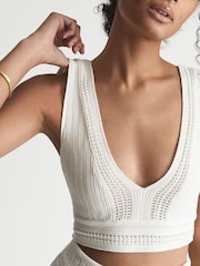 Reiss White Kit Lace Crop Top - Image 6 of 7