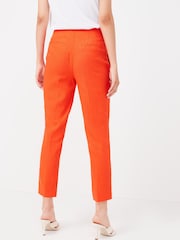 Red Linen Blend Smart Slim Leg Trousers - Image 2 of 4