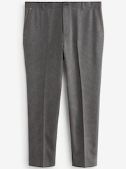 Charcoal Grey Slim Trimmed Donegal Smart Trousers - Image 7 of 8