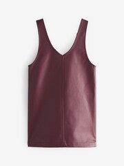 Dark Pink PU Pinafore Dress (3-16yrs) - Image 2 of 3