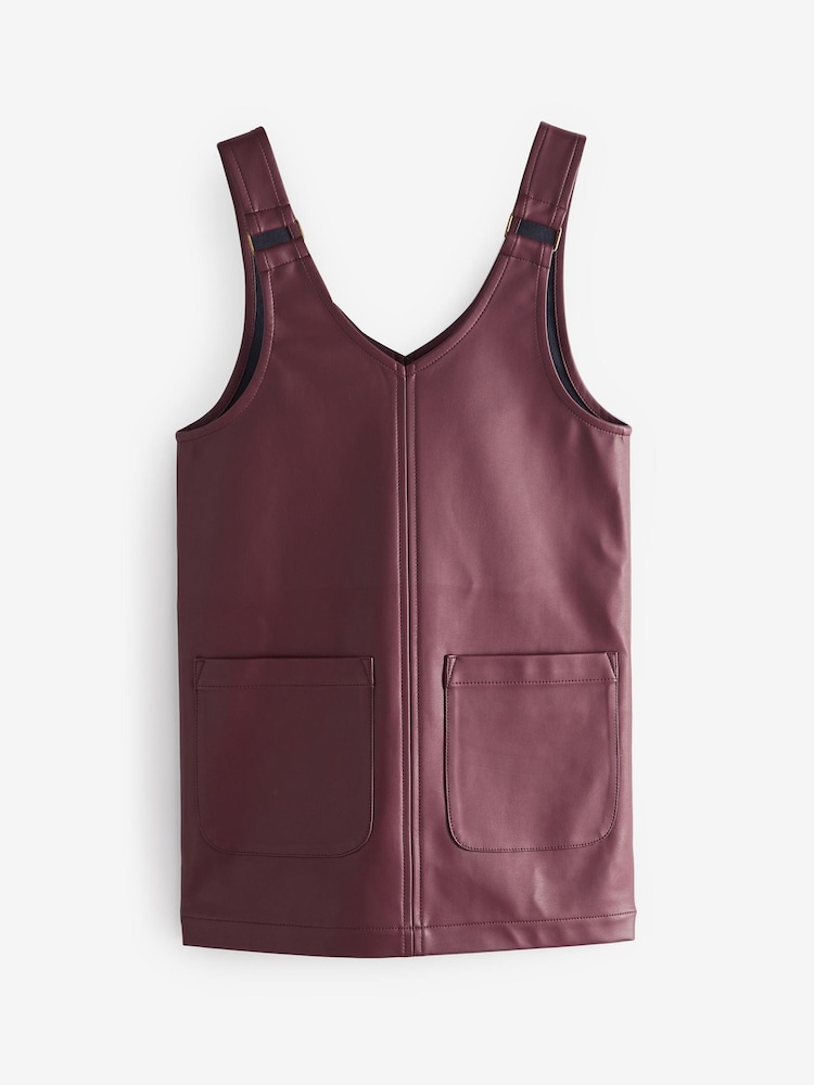 Dark Pink PU Pinafore Dress (3-16yrs) - Image 3 of 3